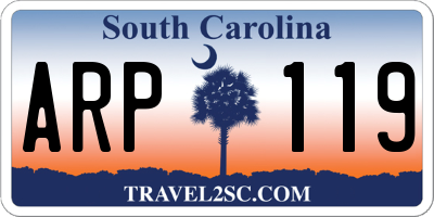 SC license plate ARP119