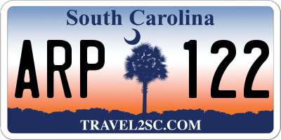 SC license plate ARP122
