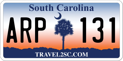 SC license plate ARP131