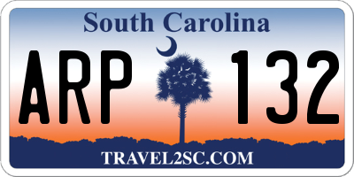 SC license plate ARP132