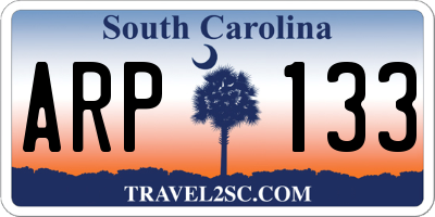 SC license plate ARP133