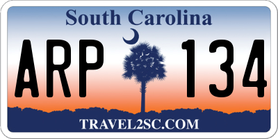 SC license plate ARP134