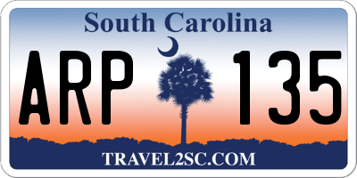 SC license plate ARP135