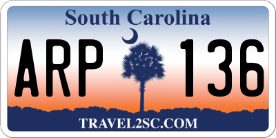 SC license plate ARP136