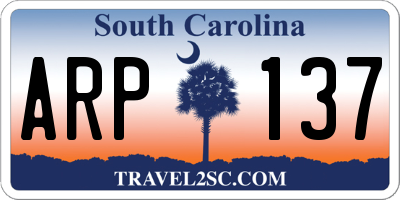 SC license plate ARP137