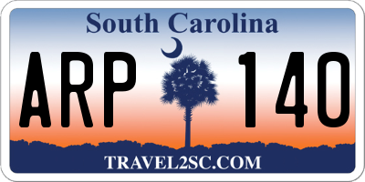 SC license plate ARP140