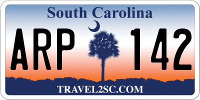 SC license plate ARP142