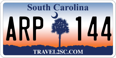 SC license plate ARP144