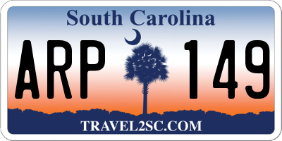SC license plate ARP149