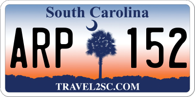 SC license plate ARP152