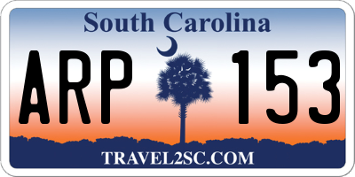 SC license plate ARP153