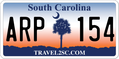 SC license plate ARP154