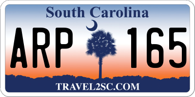 SC license plate ARP165