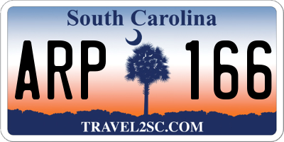 SC license plate ARP166