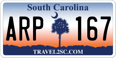 SC license plate ARP167
