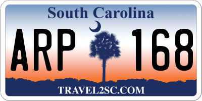 SC license plate ARP168