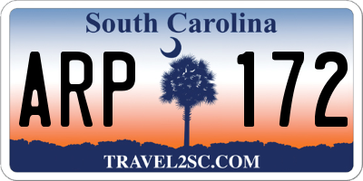 SC license plate ARP172