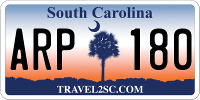 SC license plate ARP180