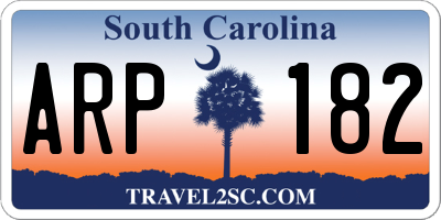SC license plate ARP182