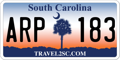 SC license plate ARP183