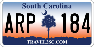 SC license plate ARP184