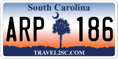 SC license plate ARP186