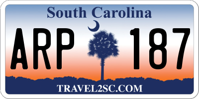 SC license plate ARP187