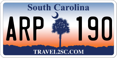 SC license plate ARP190
