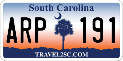 SC license plate ARP191