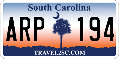 SC license plate ARP194