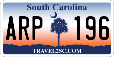 SC license plate ARP196