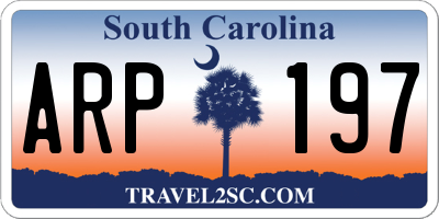 SC license plate ARP197