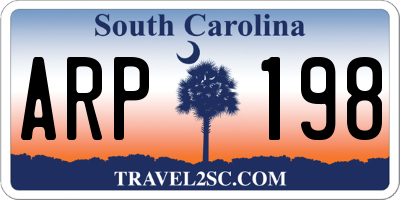 SC license plate ARP198