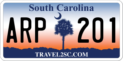 SC license plate ARP201