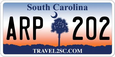 SC license plate ARP202