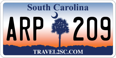 SC license plate ARP209