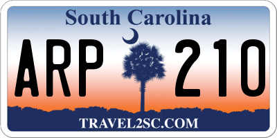SC license plate ARP210