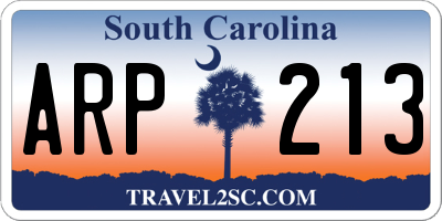 SC license plate ARP213