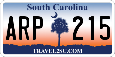 SC license plate ARP215
