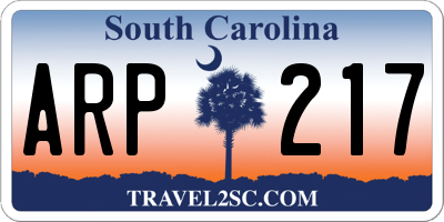 SC license plate ARP217