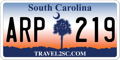 SC license plate ARP219