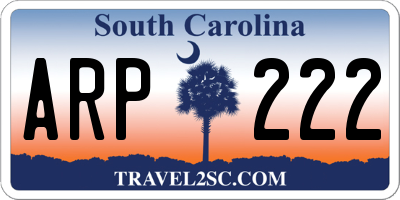 SC license plate ARP222