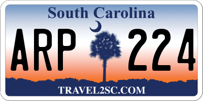 SC license plate ARP224