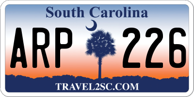 SC license plate ARP226