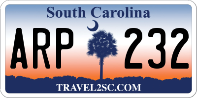 SC license plate ARP232