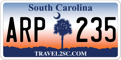 SC license plate ARP235