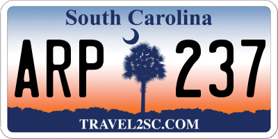 SC license plate ARP237