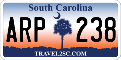 SC license plate ARP238