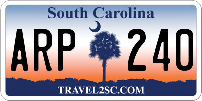SC license plate ARP240