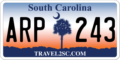 SC license plate ARP243